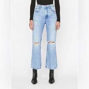 Frame le High’N’tight crop mini boot cut jeans size 25 rossum 2year rips denim